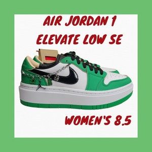 Air Jordan 1 Elevate Low Se Women’s 8.5 Lucky Green/Black/White DQ8394 301 New